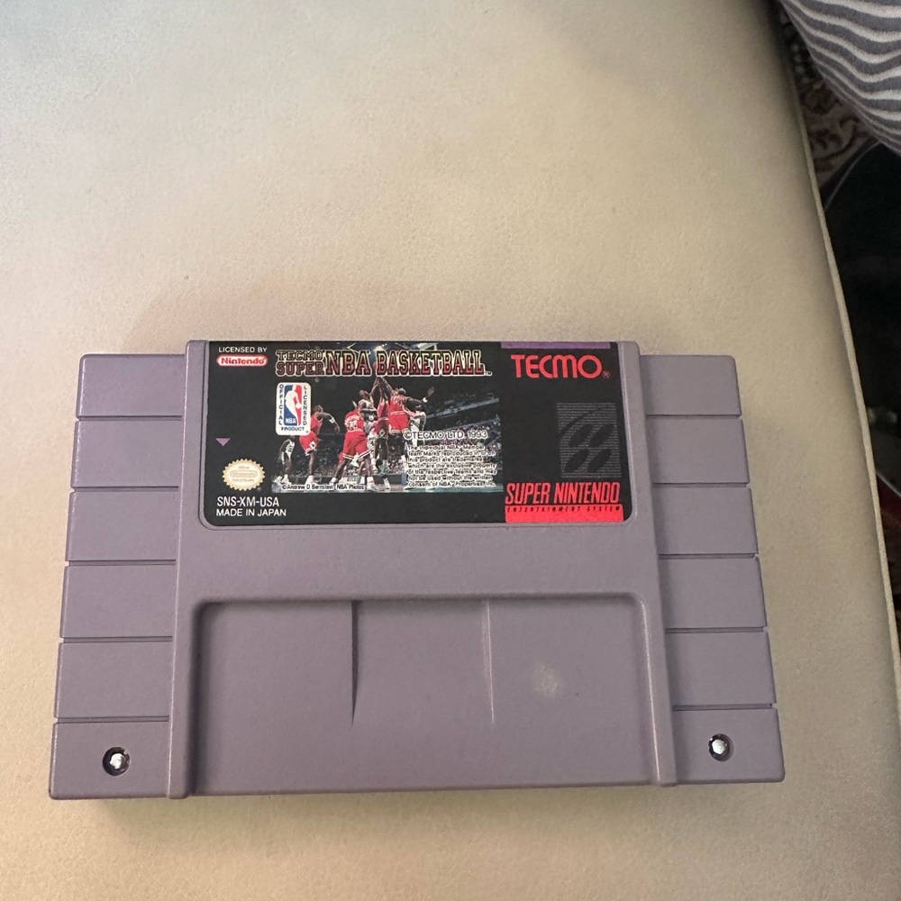 VTG Tecmo Super NBA Basketball SNES Game Cartridge